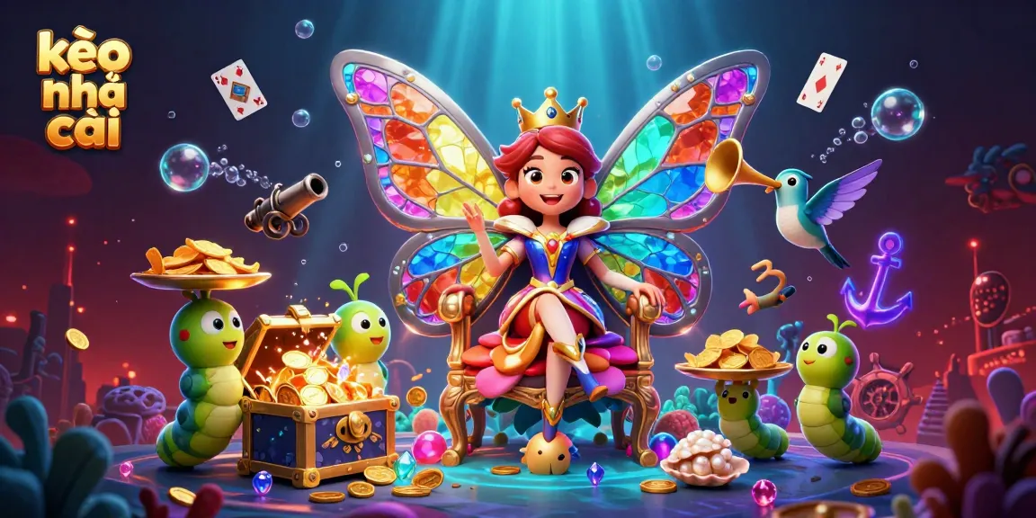 Engaging 3D scene showcasing kèo nhà cái with vibrant characters in a rich casino undersea environment.