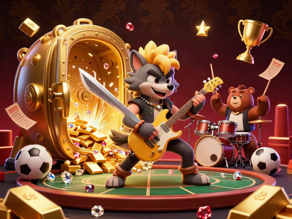 Experience the excitement of kèo bóng đá with a vibrant 3D sports betting illustration, showcasing dynamic characters and rich casino elements.
