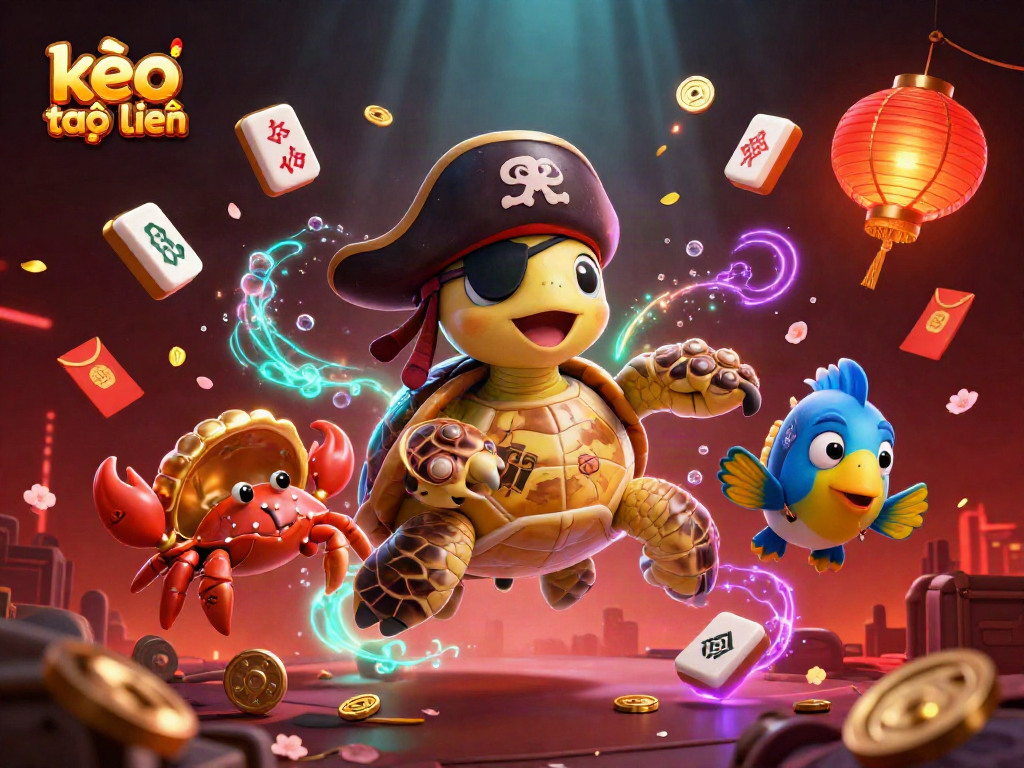Engage with kèo trực tuyến betting featuring a lively underwater scene with cartoon characters celebrating winning payouts.