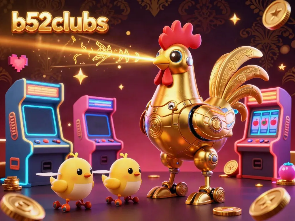 Bets and jackpots come alive with b52clubs in this colorful, futuristic casino scene.