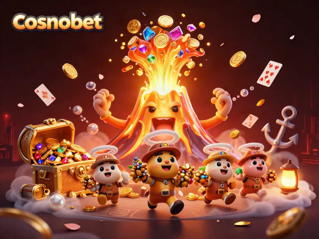 Experience thrilling wins at cosmobet with a triumphant volcano showering treasures and adventure.