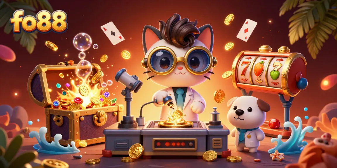 Experience winning moments with fo88 in a vibrant casino scene filled with gold coins and jackpots.