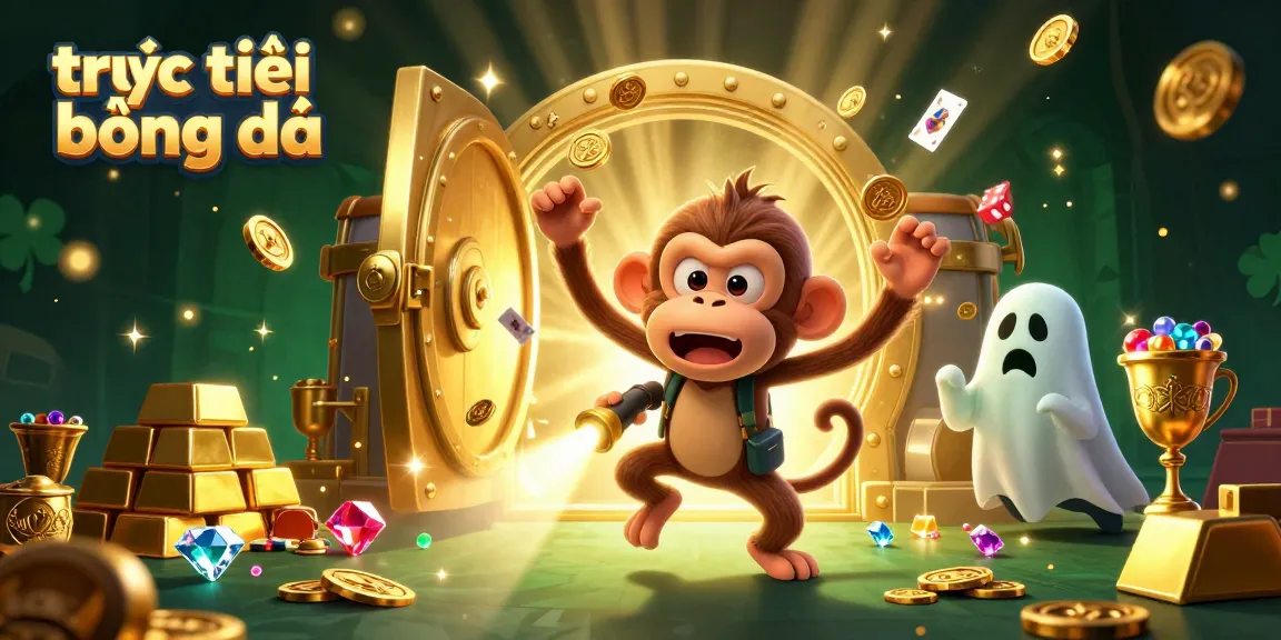 Engage with live matches using our services on trực tiếp bóng đá, featuring a playful ghost-monkey in action.