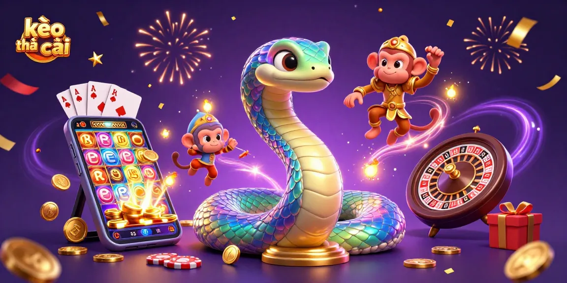 Engage with kèo nhà cái as the monkey king and colorful serpent bring casino excitement to life.