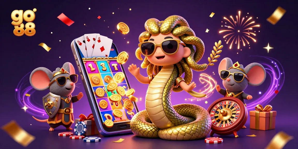 Play slots and win with go 88 in this lively casino illustration from a 3D scene.