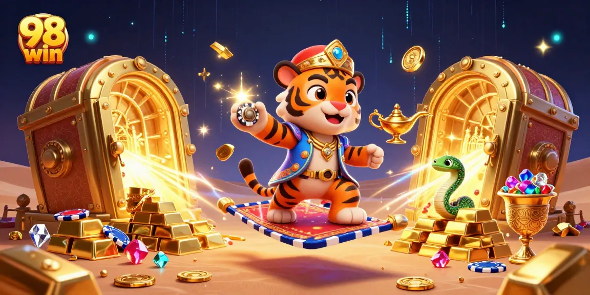 Engage with 98 win in an ultra-detailed 3D casino world filled with riches and adventure.