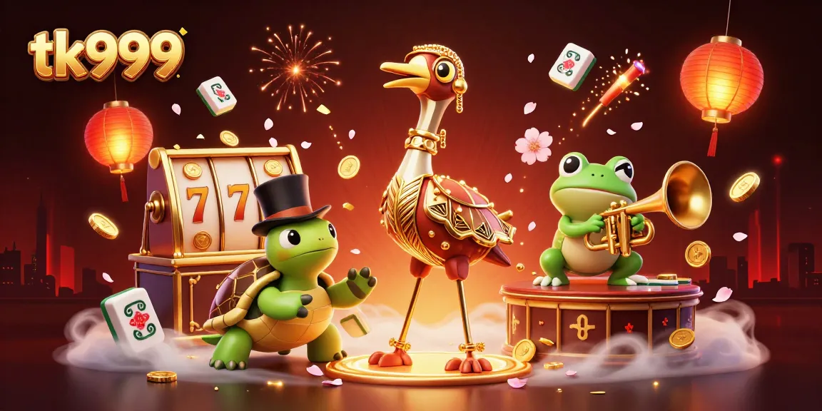 Experience thrilling wins with tk999 slot games amidst vibrant characters and festive elements.