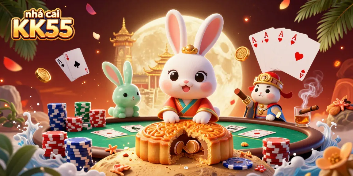 Experience the excitement of nhà cái KK55 with dynamic gambling action and vivid 3D illustration art.